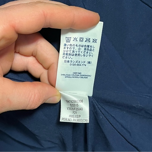 🪶 Lands' End Women's Quilted Stretch Down Coat Size XS Petite Blue - Picture 8 of 8